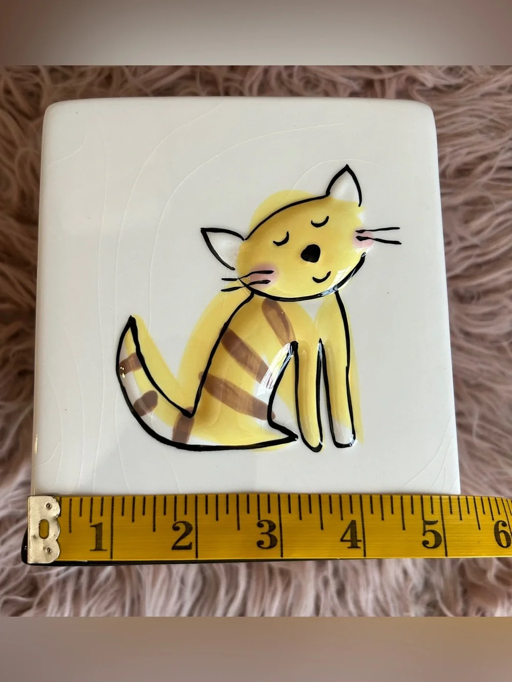 Jenny Faw Ceramic Dog Cat Tissue Box